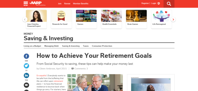 AARP screenshot