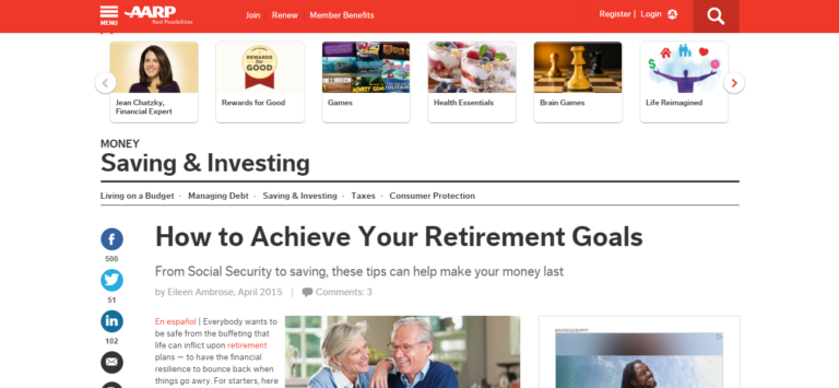 AARP screenshot