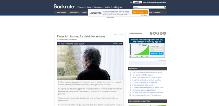 Financial Planning For Childless Retirees Important Bankrate.com Childless Retirees