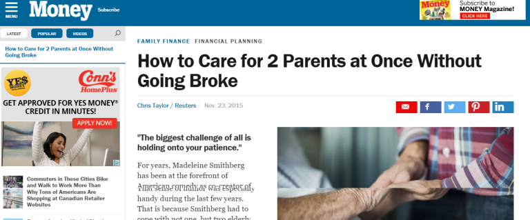 How to Care for 2 Parents at Once Without Going Broke Money.com