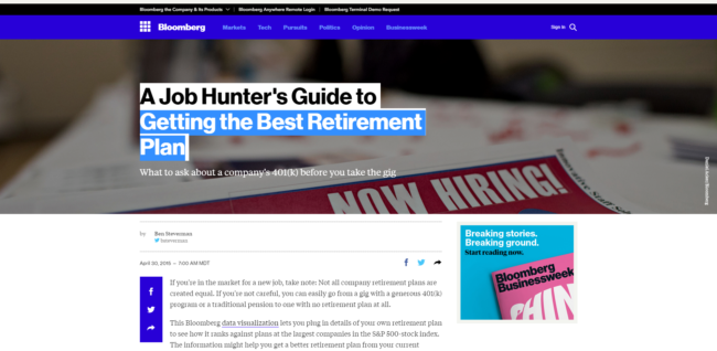 A Job Hunter s Guide To Getting The Best Retirement Plan   Bloomberg Best Retirement Plan