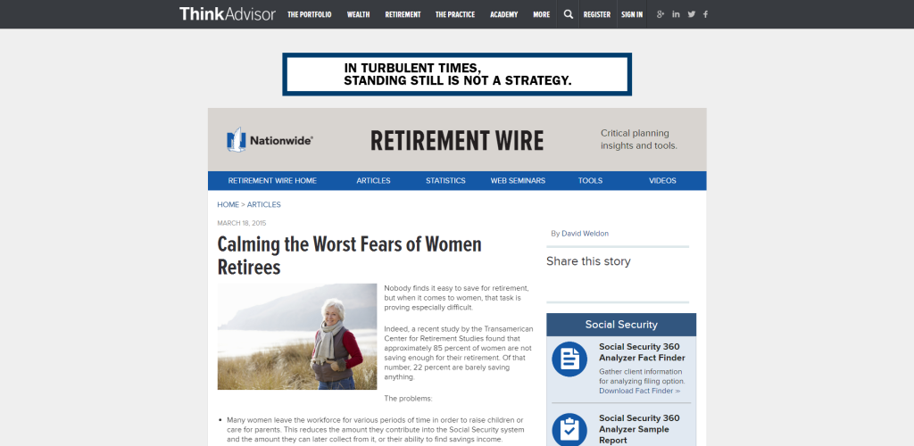 Worst Fears of Women Retirees