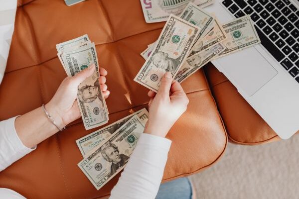 person counting money